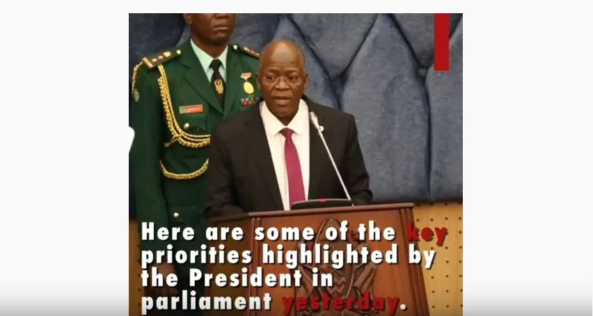 President Magufuli in parliament, key priorities 2020-2025