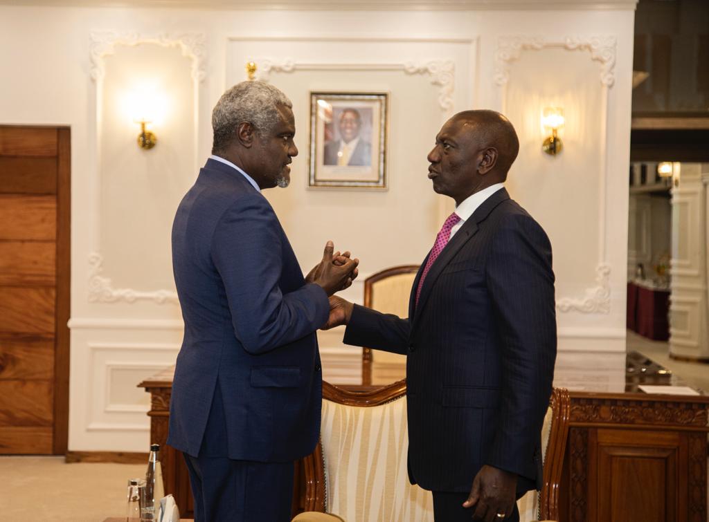 William Ruto and Moussa Faki Mahamat at the Africa Climate Summit